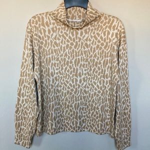 LOFT Giraffe Print Mock Neck Sweater